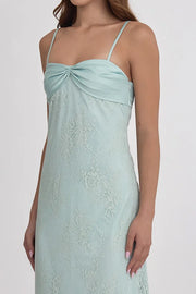 Spaghetti Straps Lace Floor-Length Party Prom Dress