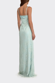 Spaghetti Straps Lace Floor-Length Party Prom Dress