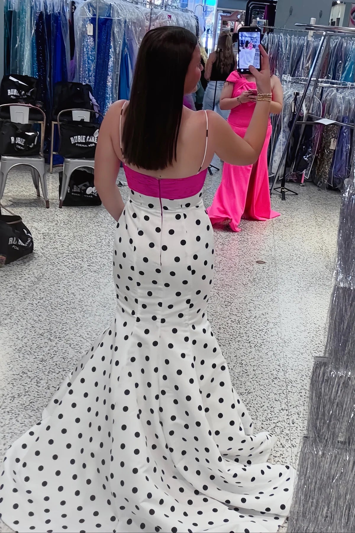 Spaghetti Straps Mermaid High Waist Satin Prom Party Dress