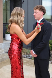 Sparkly Fitted Strapless Empire Sequin Floor-Length Party Prom Dress