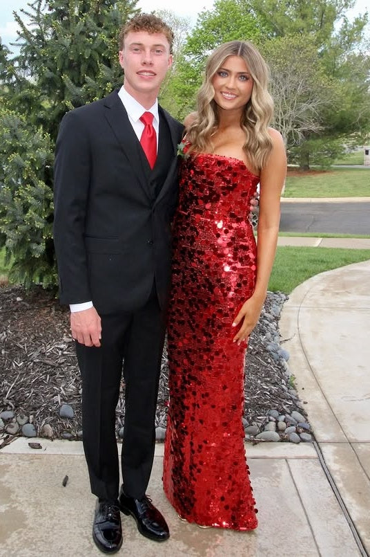 Sparkly Fitted Strapless Empire Sequin Floor-Length Party Prom Dress