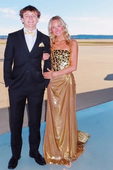 Sparkly Gold Beaded Top Mermaid Party Prom Dress With Train