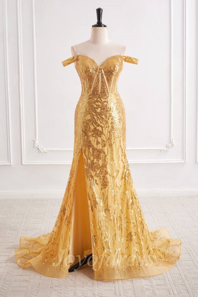 Sparkly Off-Shoulder Empire Sequin Appliques Prom Party Dress