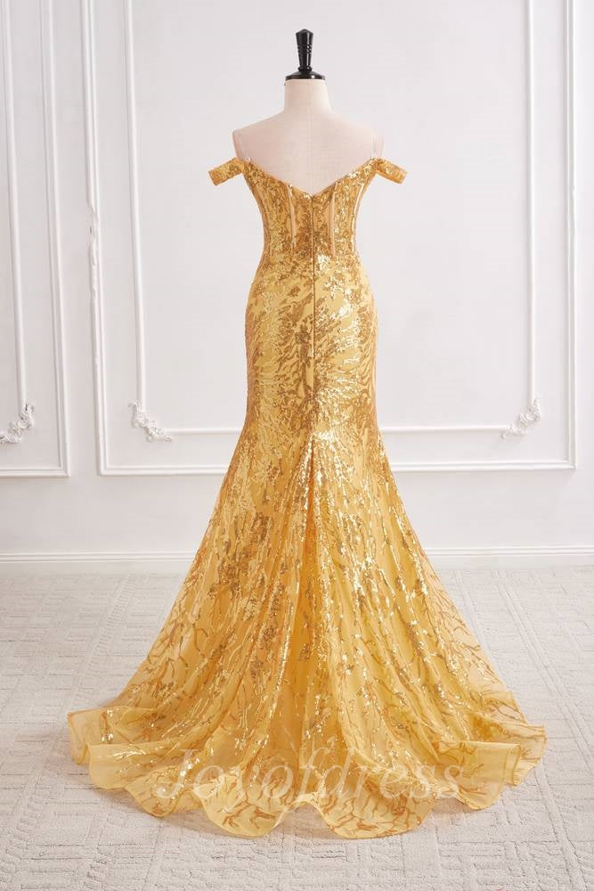 Sparkly Off-Shoulder Empire Sequin Appliques Prom Party Dress