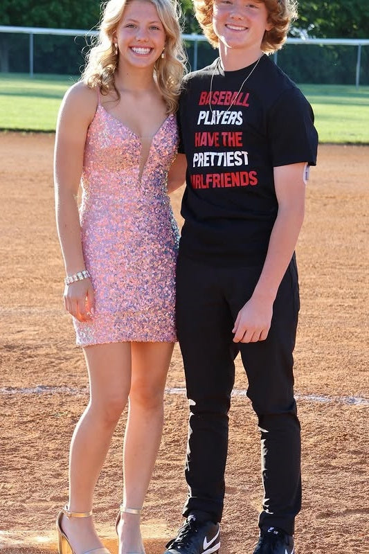 Sparkly Pink Sequins V-Neck Sleeveless Short Homecoming Party Dress