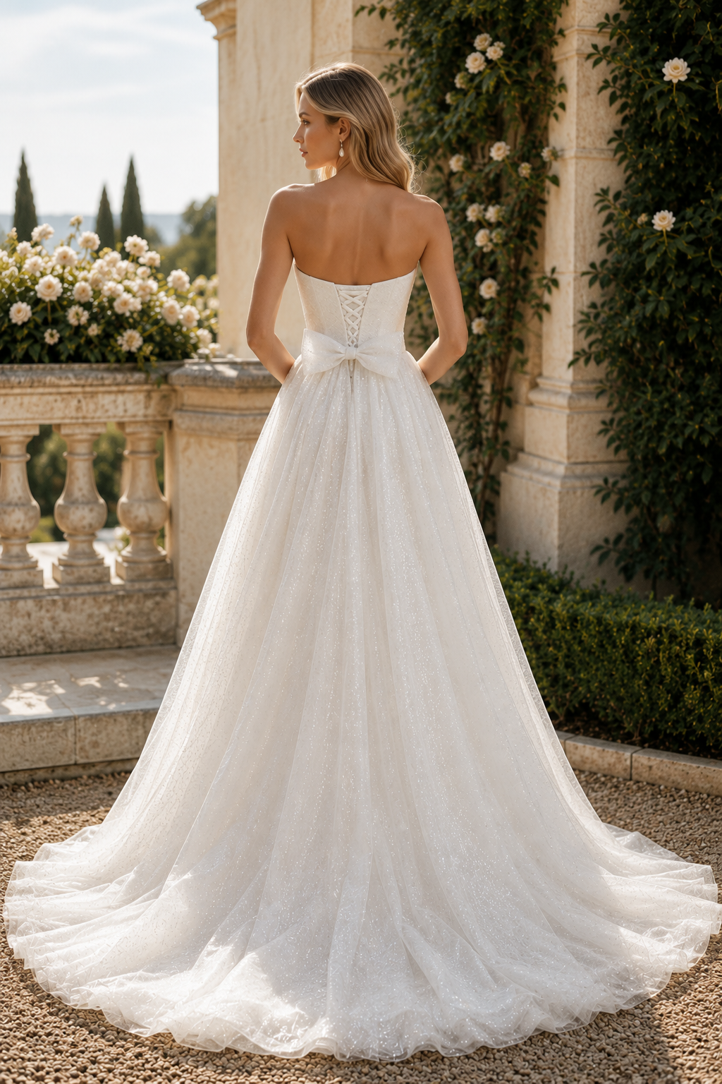 Sparkly Sequin A-Line Sweetheart Strapless Maxi Wedding Dress