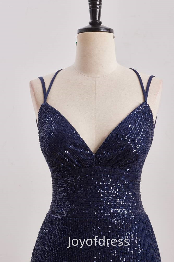 Sparkly Sequins V-Neck Sleeveless Fitted Homecoming Dress