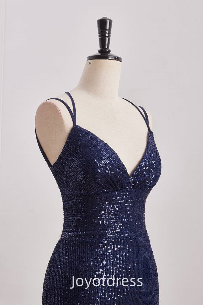 Sparkly Sequins V-Neck Sleeveless Fitted Homecoming Dress