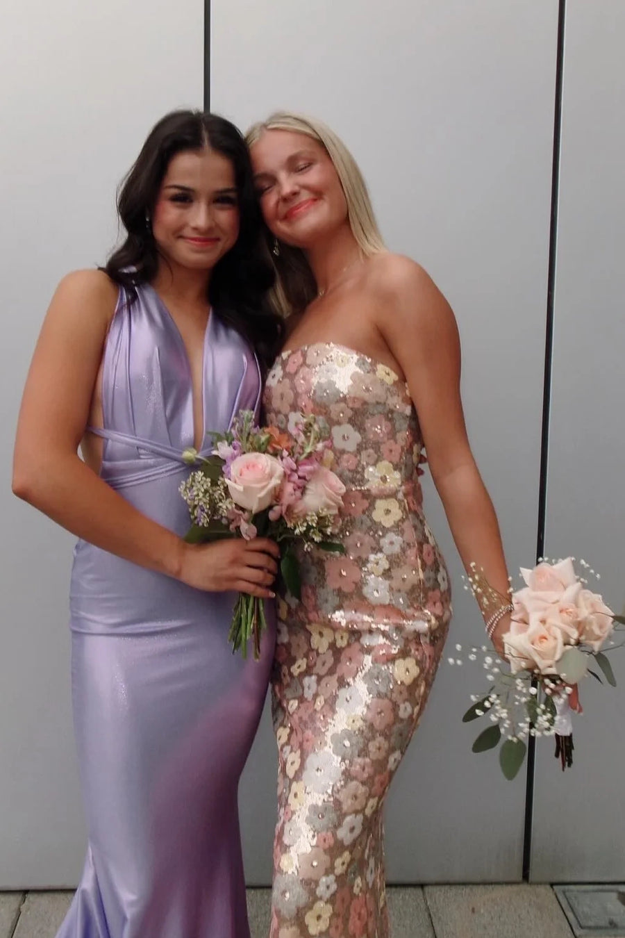 Sparkly Strapless Fitted Flowers Sequin Party Prom Dress