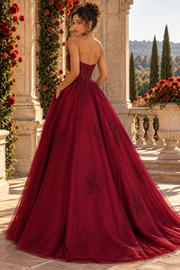 Sparkly Sweetheart Corset A-Line Lace Appliques And Tulle Party Prom Dress