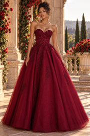 Sparkly Sweetheart Corset A-Line Lace Appliques And Tulle Party Prom Dress