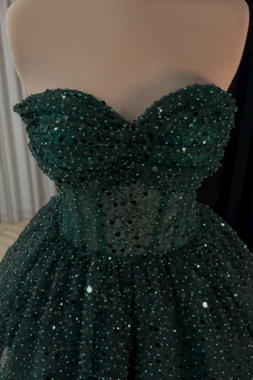 Sparkly Sweetheart Strapless Empire Sequins Homecoming Dress