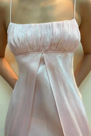 Square Sleeveless A-Line Satin And Chiffon Party Prom Dress