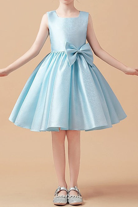 Square Sleeveless Satin A-Line Empire Flower Girl Dress