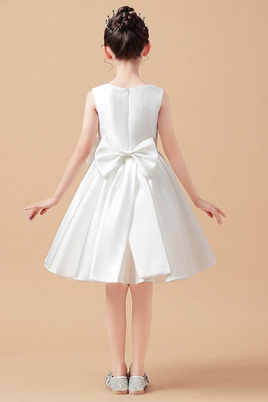 Square Sleeveless Satin A-Line Empire Flower Girl Dress