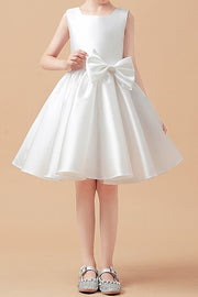 Square Sleeveless Satin A-Line Empire Flower Girl Dress