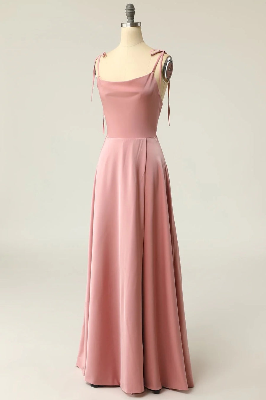 Square Spaghetti Straps A-Line Empire Bridesmaid Dress