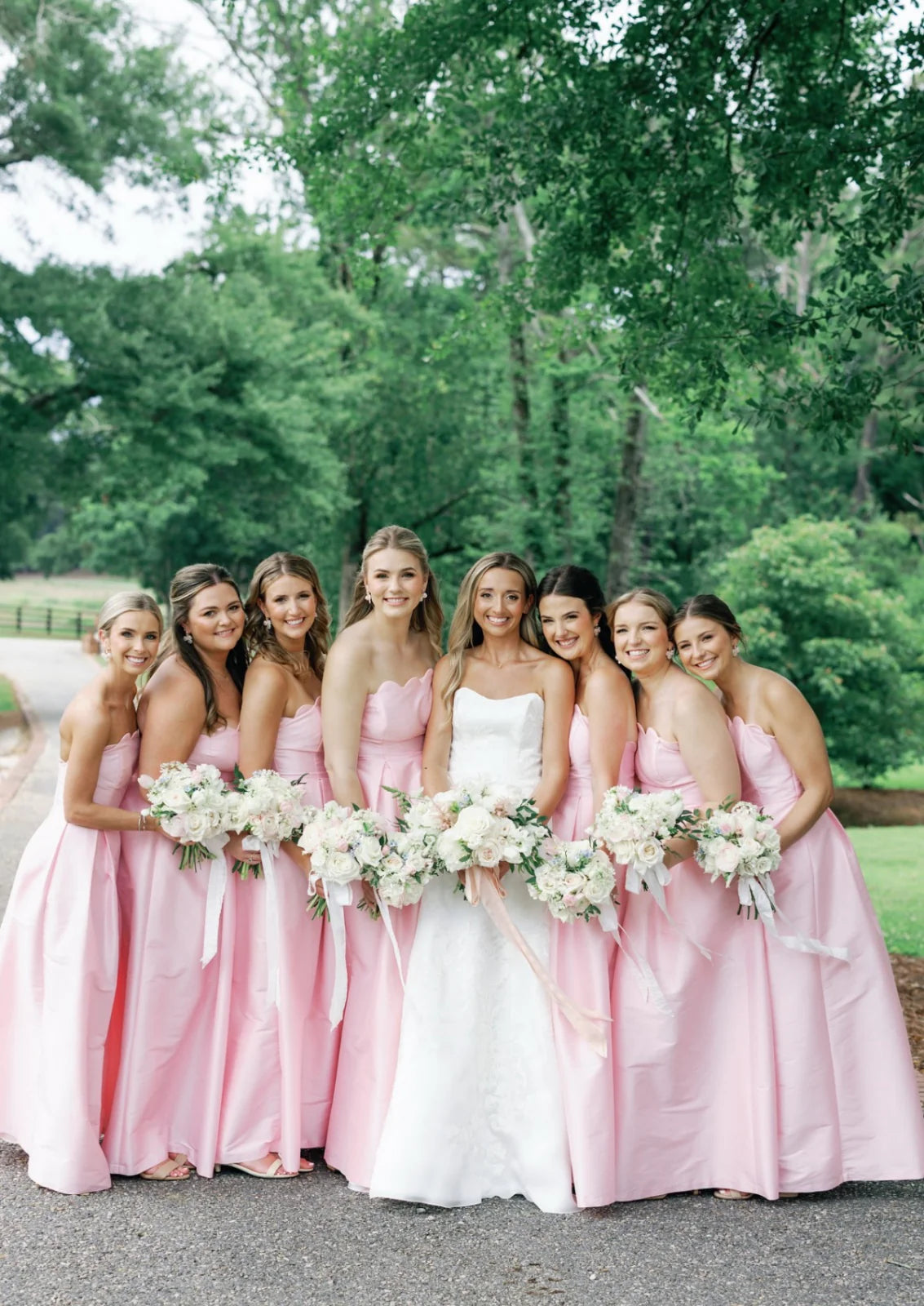 Strapless Empire A-Line Satin Floor-Length Bridesmaid Dress