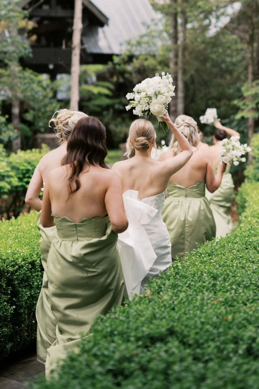 Strapless Empire A-Line Satin Floor-Length Bridesmaid Dress