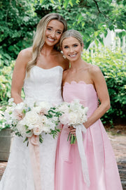 Strapless Empire A-Line Satin Floor-Length Bridesmaid Dress