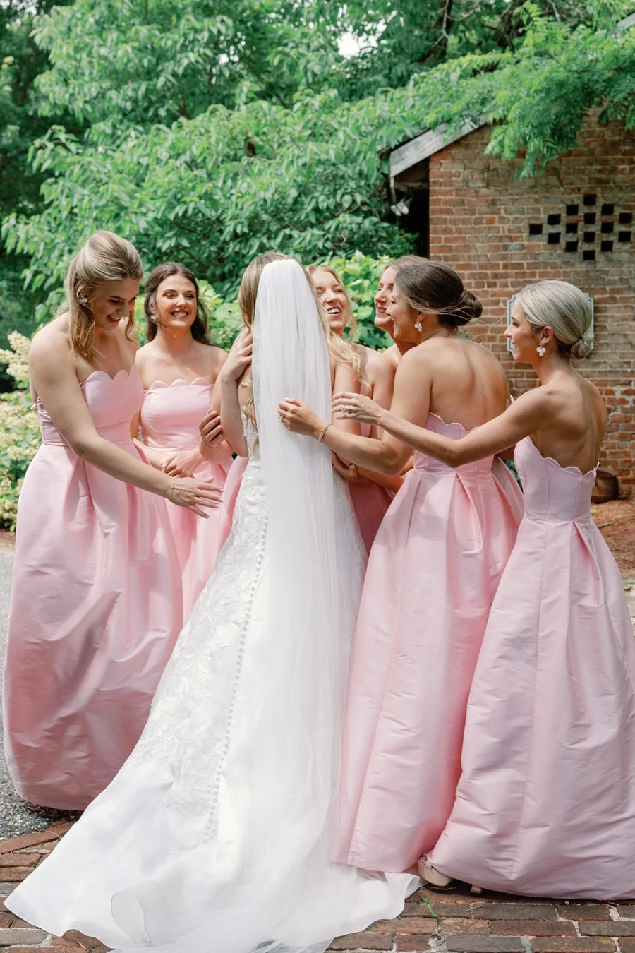 Strapless Empire A-Line Satin Floor-Length Bridesmaid Dress