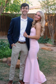 Spaghetti Straps Empire Mermaid Satin Party Prom Dress