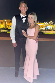 Spaghetti Straps Empire Mermaid Satin Party Prom Dress