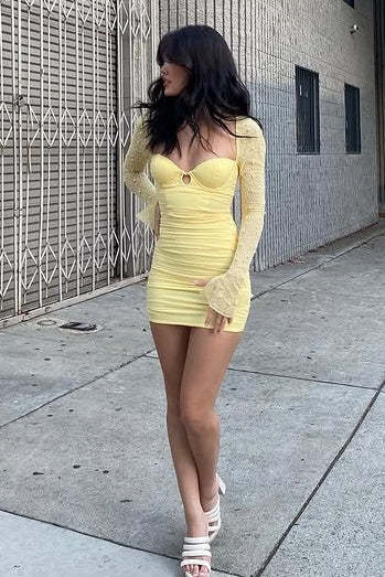 Sweetheart Long Sleeves Sheath Mini Bodycon Homecoming Dress