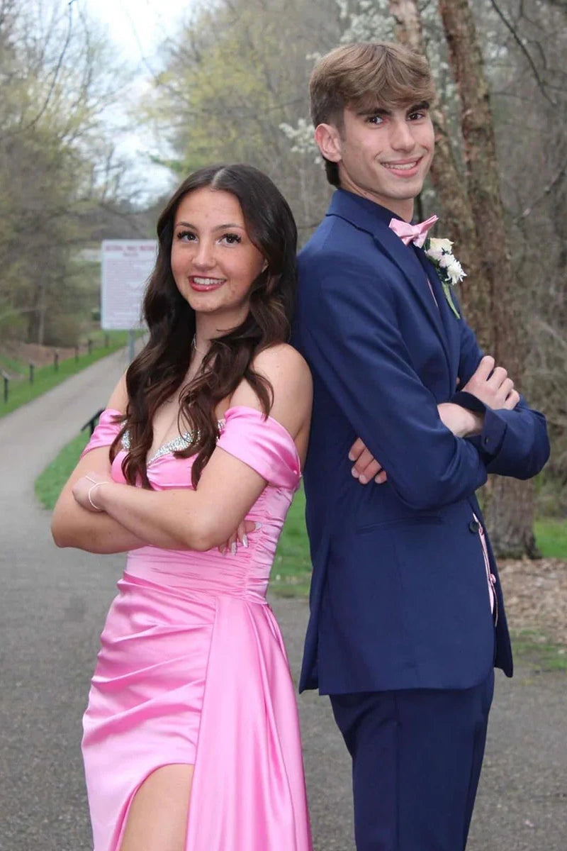 Sweetheart Off-Shoulder Satin Mermaid Party Prom Dress