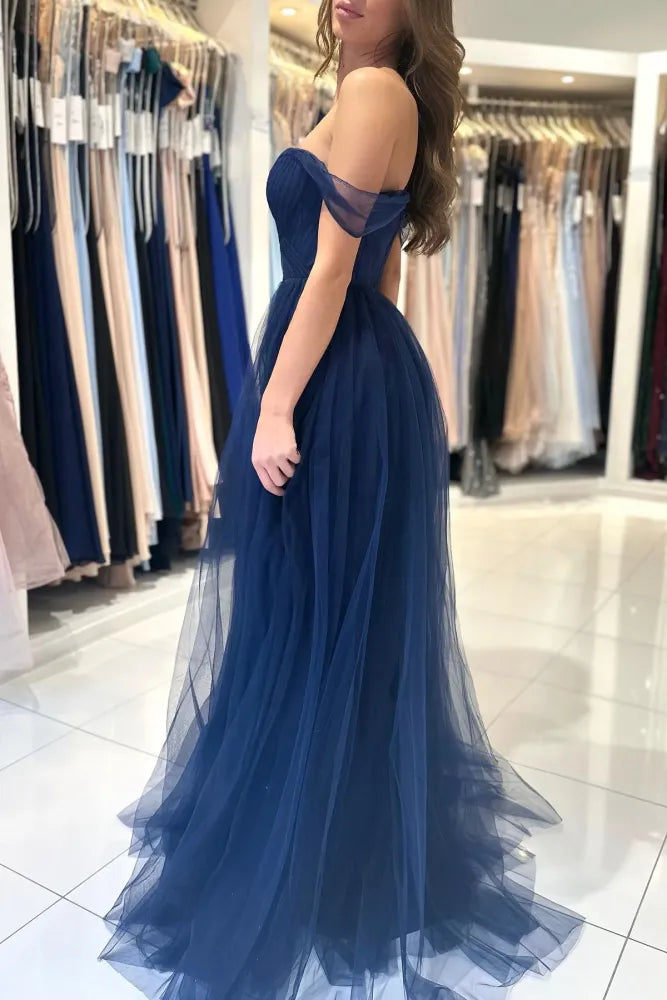 Sweetheart Off-Shoulder Tulle A-Line Empire Prom Dress