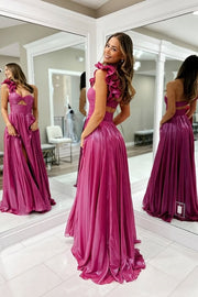 Sweetheart One Shoulder A-Line Empire Party Prom Dress