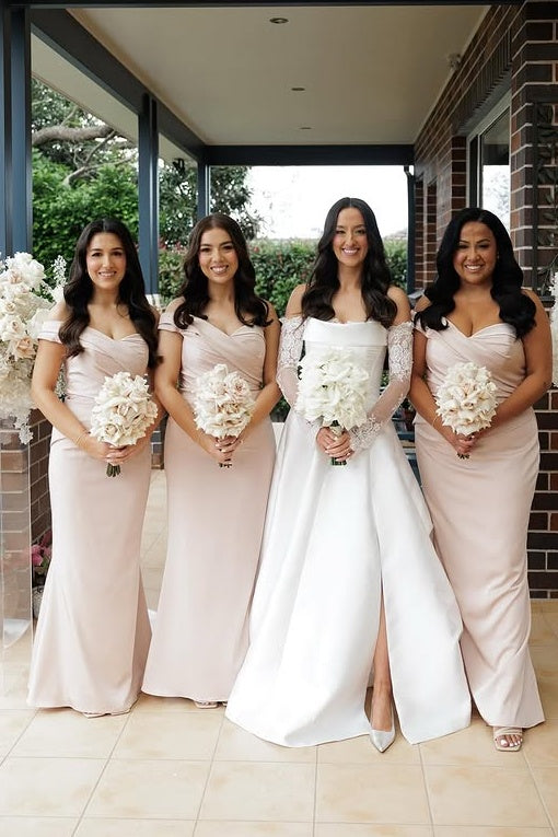 Sweetheart One Shoulder Empire Mermaid Long Bridesmaid Dress