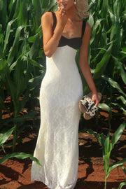 Sweetheart Sleeveles Lace Fitted Floor-Length Party Prom Dress