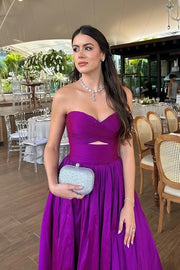 Sweetheart Sleeveless A-Line Pleated Empire Long Party Prom Dress