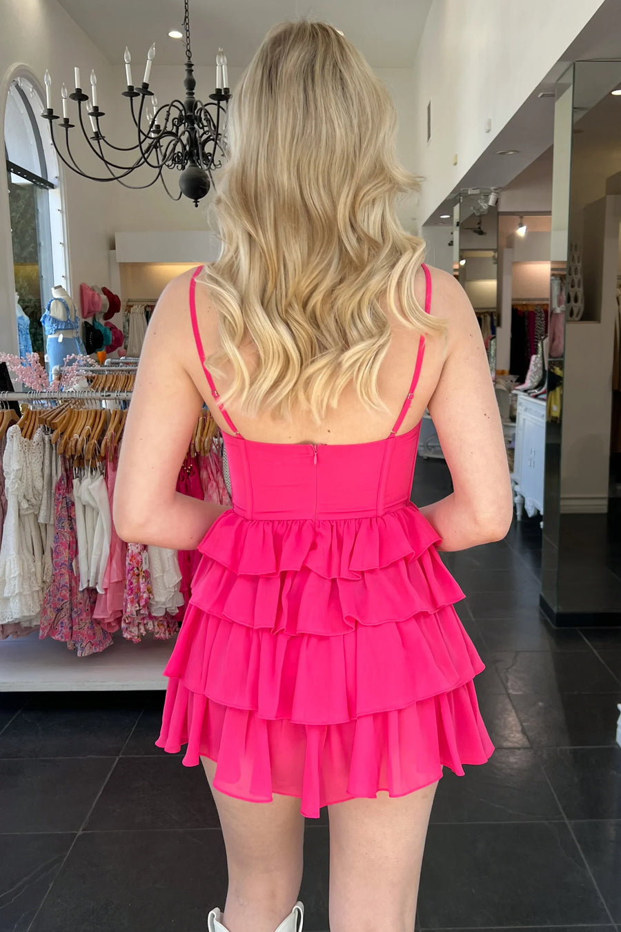 Sweetheart Sleeveless A-Line Tiered Homecoming And Holiday Dress