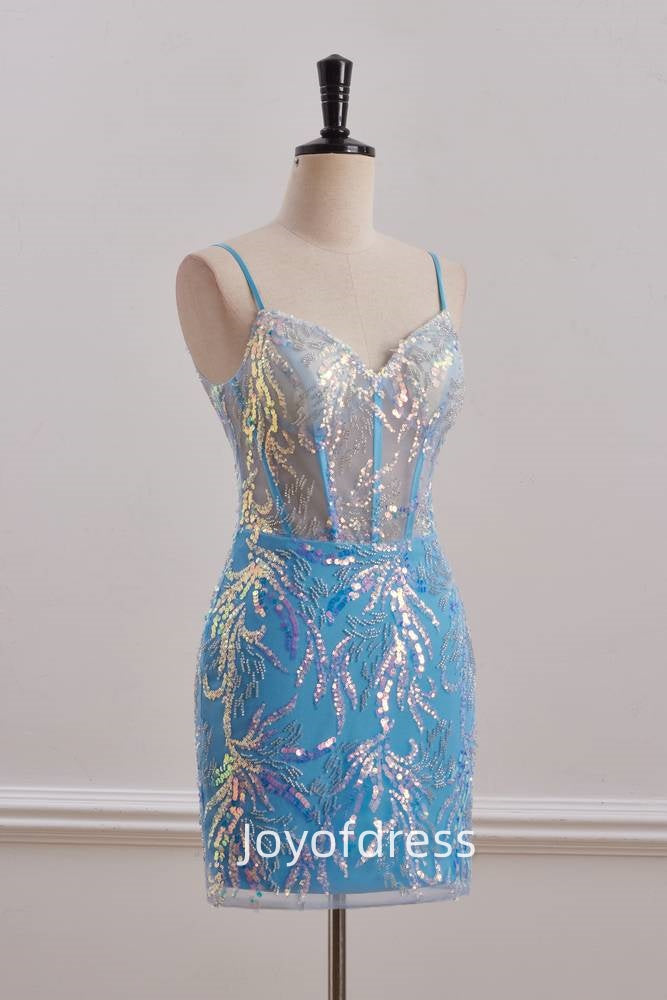 Sweetheart Sleeveless Bodycon Sequins Appliques Homecoming Dress
