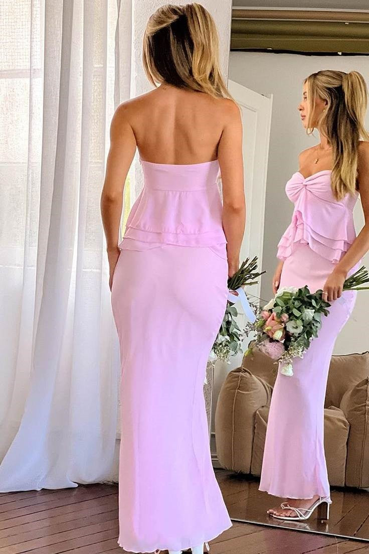Sweetheart Sleeveless Chiffon Mermaid Ruffle Party Prom Dress