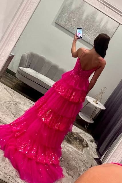 Sweetheart Sleeveless Empire A-Line Tiered Formal Party Prom Dress