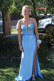 Sweetheart Sleeveless Lace Appliques Mermaid Satin Party Prom Dress