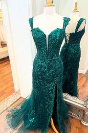 Sweetheart Sleeveless Lace Maix Mermaid Party Prom Dress