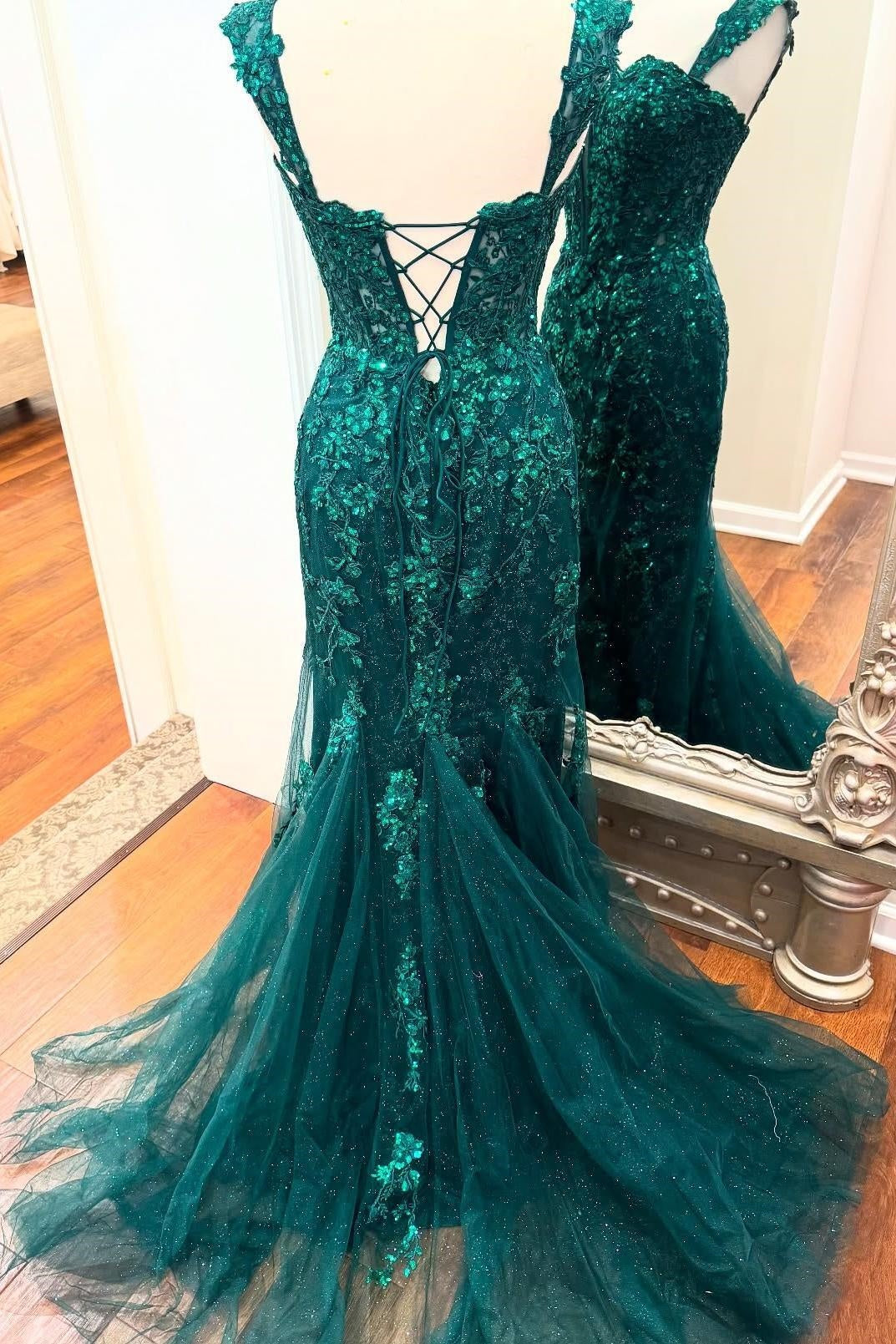 Sweetheart Sleeveless Lace Maix Mermaid Party Prom Dress