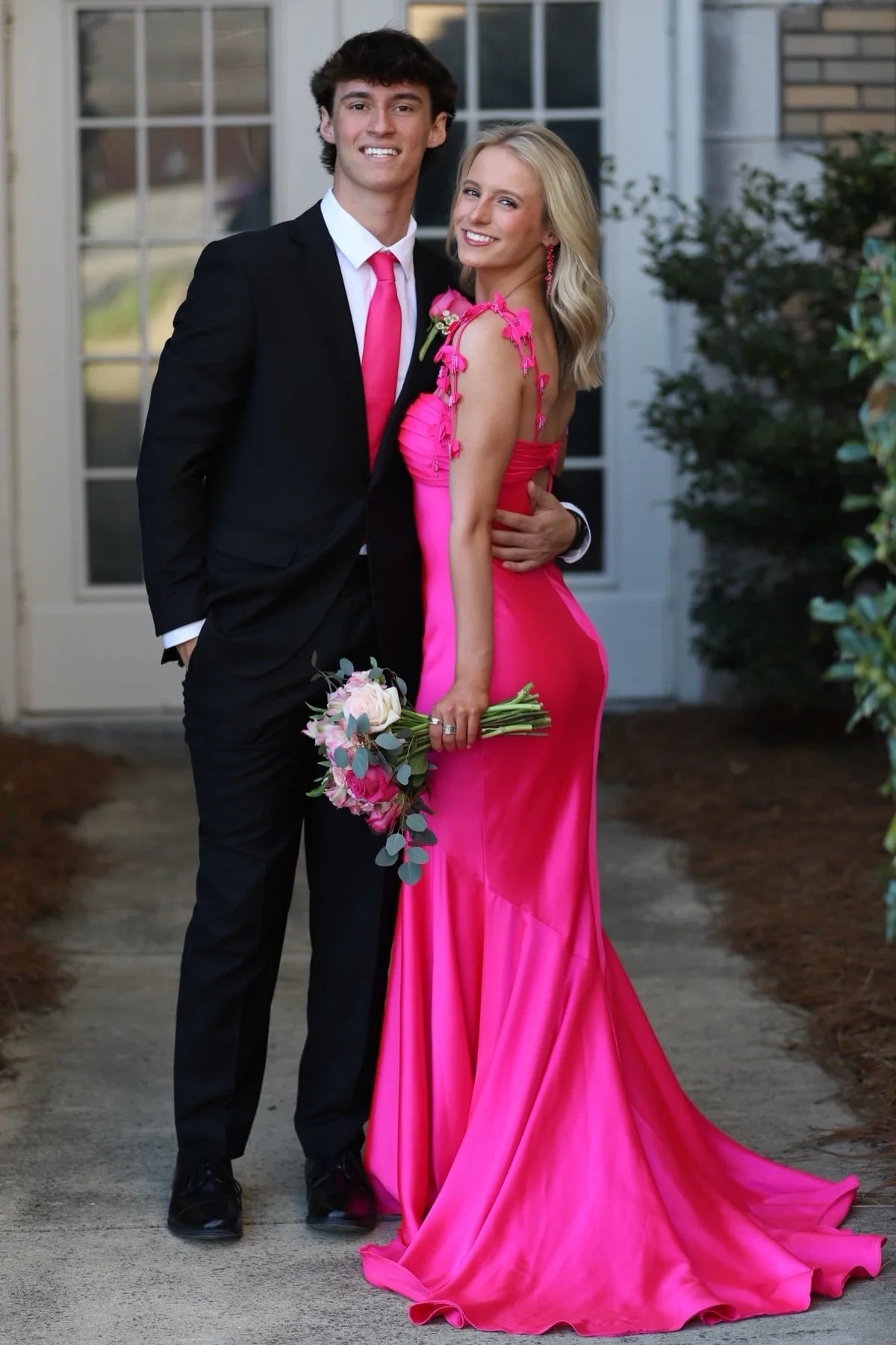 Sweetheart Sleeveless Mermaid Emoire Satin Party Prom Dress With Train