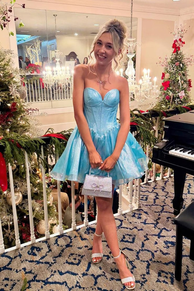 Sweetheart Strapless A-Line Mini Homecoming Dress
