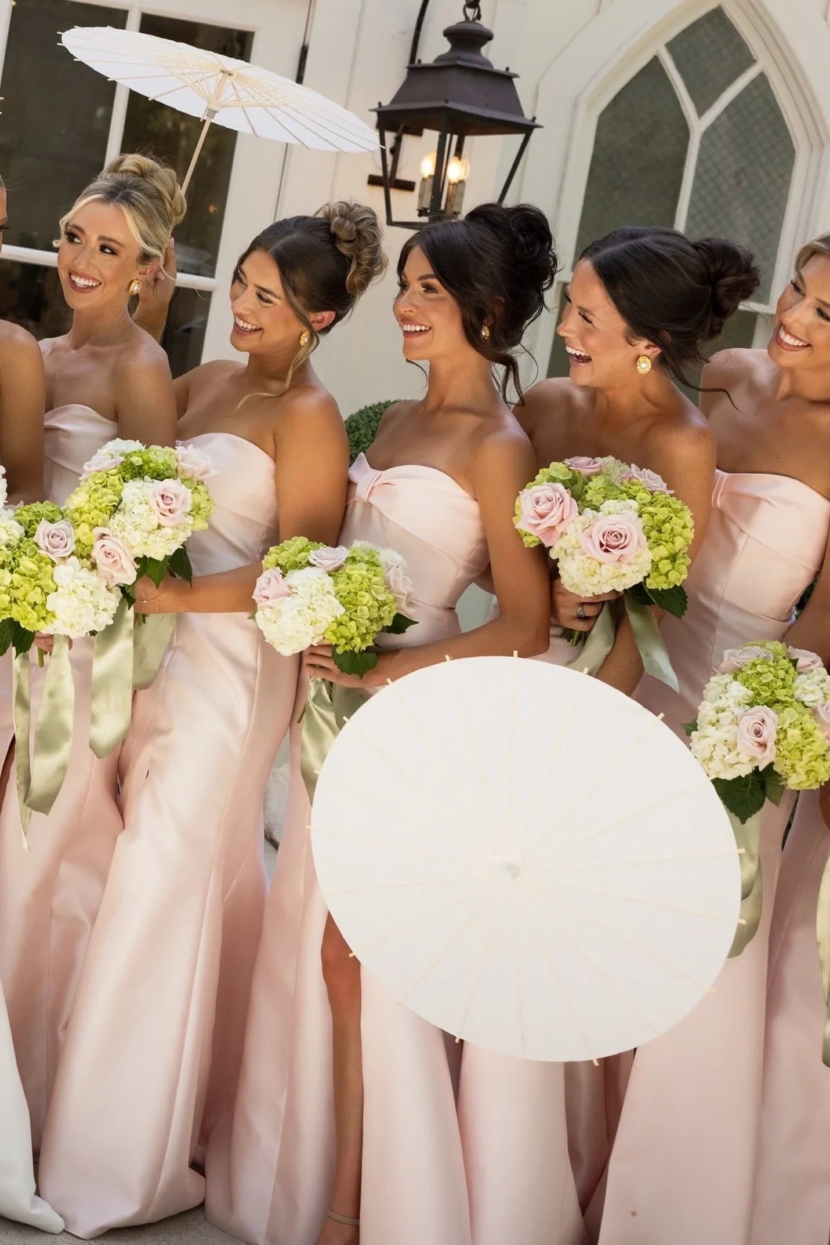 Sweetheart Strapless A-Line Satin Long Bridesmaid Dress