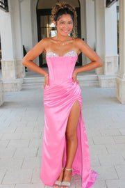 Sweetheart Strapless Beaded Pleated Empire Party Prom Dress