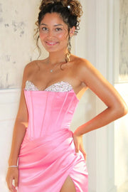 Sweetheart Strapless Beaded Pleated Empire Party Prom Dress