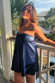 Sweetheart Strapless Casual A-Line Satin Summer Homecoming Dress
