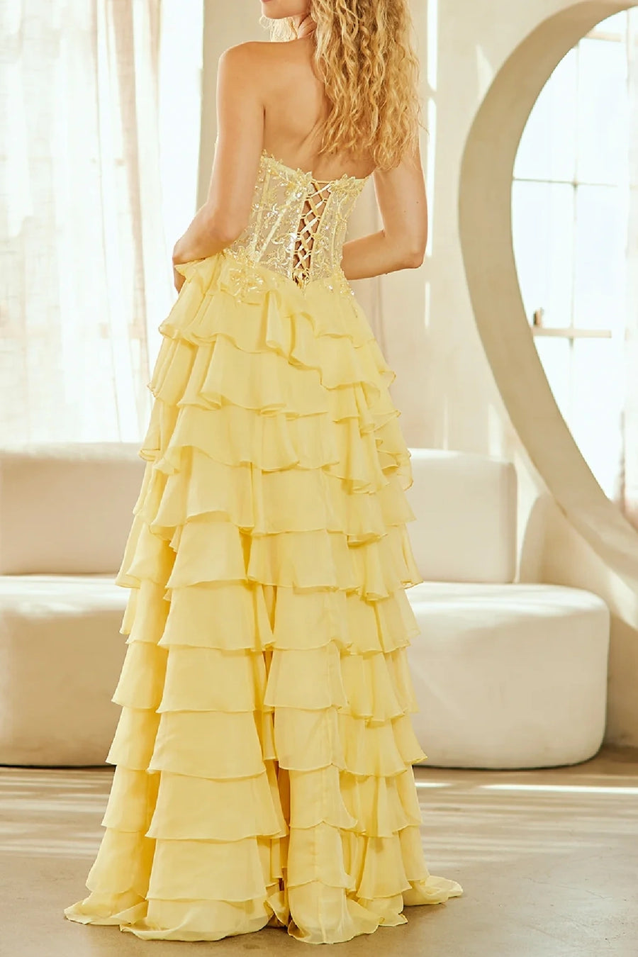 Sweetheart Strapless Chiffon A-Line Lace Appliques Party Prom Dress