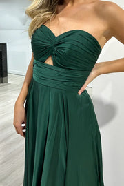 Sweetheart Strapless Empire A-Line Long Bridesmaid Dress