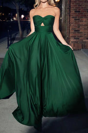 Sweetheart Strapless Empire A-Line Long Bridesmaid Dress